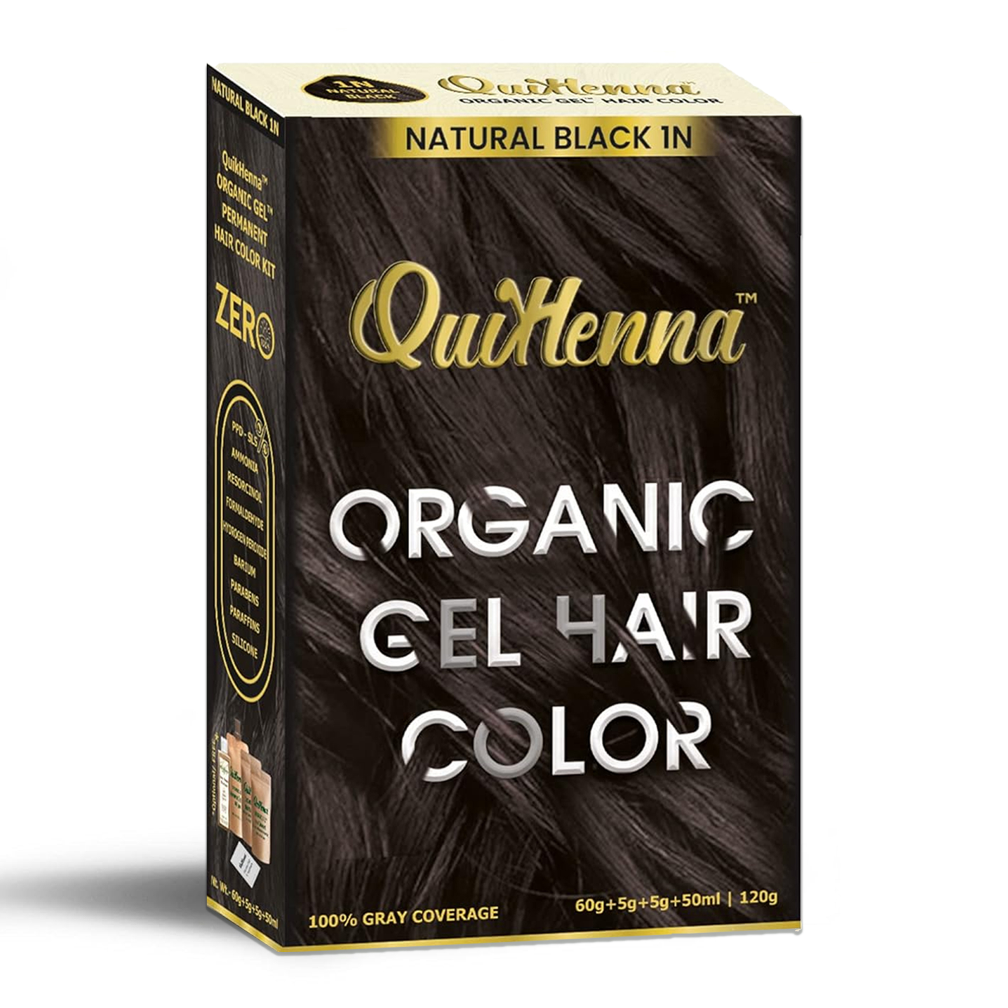 ORGANIC GEL HAIR COLOR 1N NATURAL BLACK 120GM